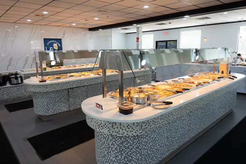 Buffet Counters with Mosaic Tile Base